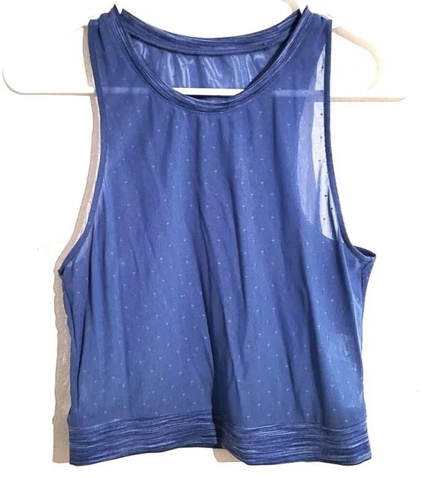 Zyia Active Calm Blue Luxe Mesh Tank Medium - Image 3
