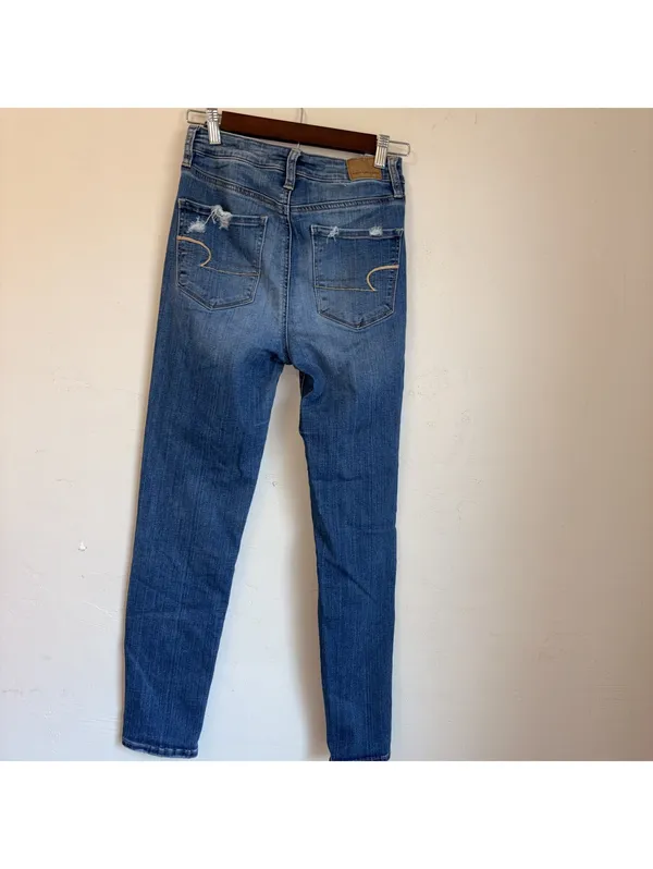 American Eagle Ne(x)t Level Super Hi-Rise Jegging Crop Distressed Jeans Size 4 - Image 3