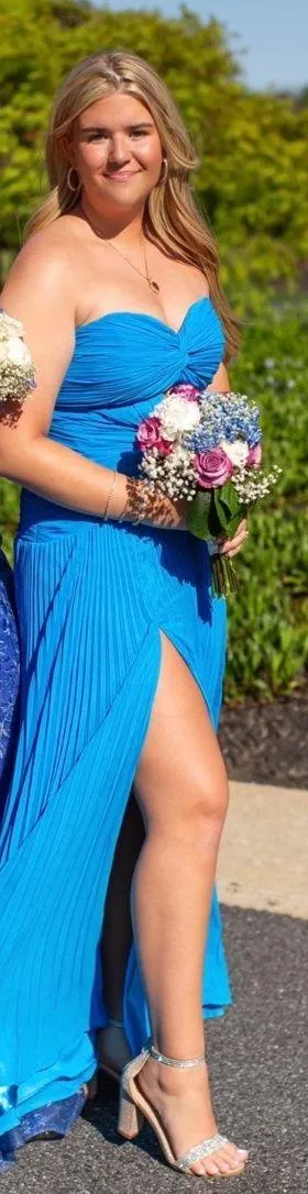 Prom Dress Maxi Lula Royal Blue strapless Size 10 - Image 3