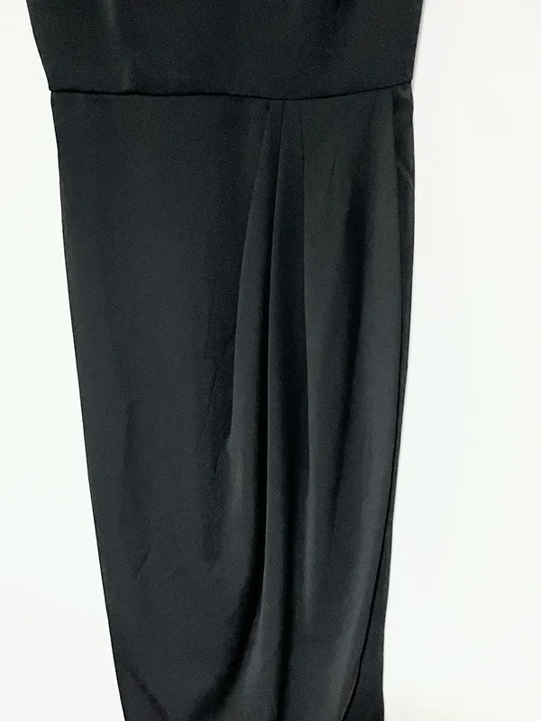 Lulu's Black Spaghetti Strap Wrap Midi Dress - Image 6