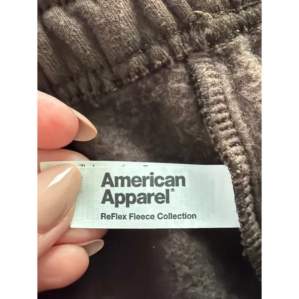 American Apparel Brown Sweatpants Lightning Bolt ReFlex Fleece Joggers Small - Image 4