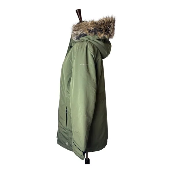 Spyder Coat Women Medium Sage Green Hooded Insulated Explorer Parka Outdoor‎ - Image 5