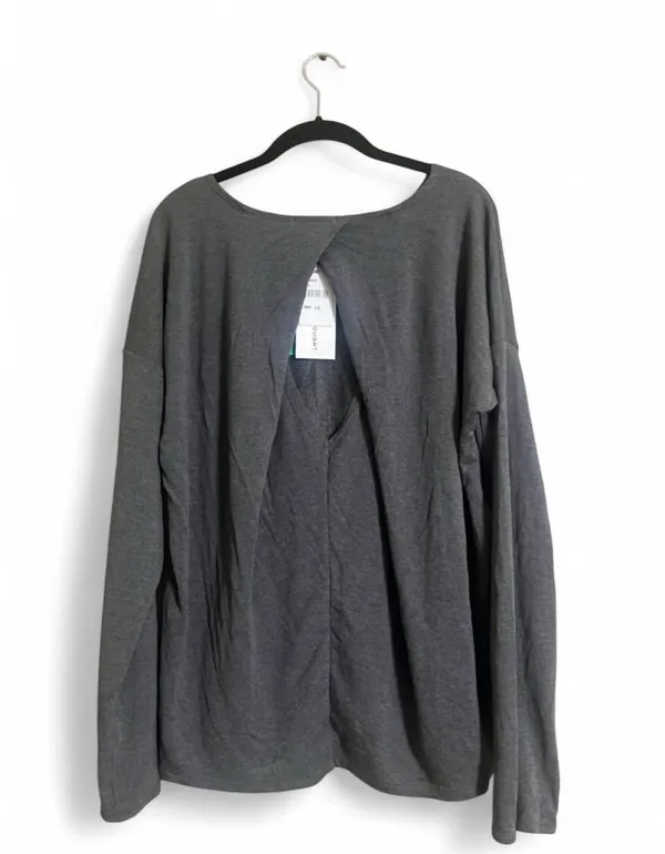Threads 4 Thought Sweater Sz L Kelli Open Back Overlay MODAL Blend Everday Wear - Image 2