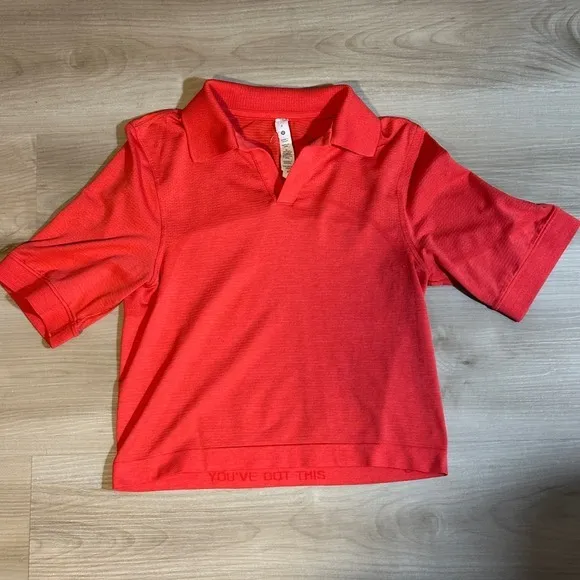 Lululemon‎ Swiftly Tech Short Sleeve Polo Red 0 Women Activewear Golf Tennis - Image 7