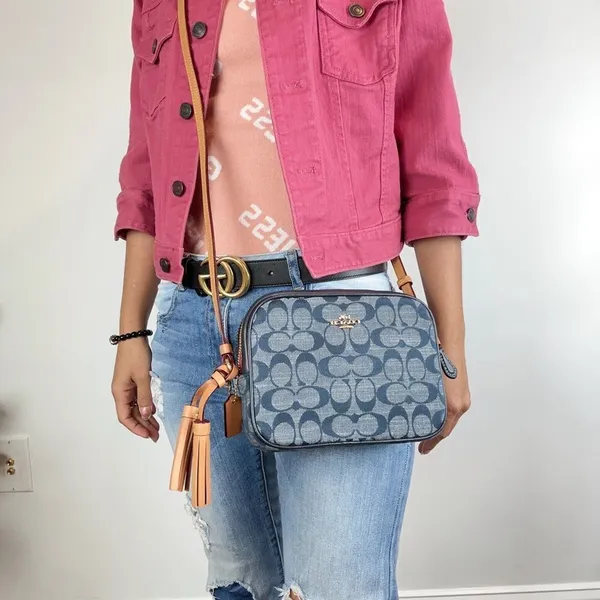 NWT Coach Mini Camera Bag In‎ Signature Chambray Denim color - Image 6