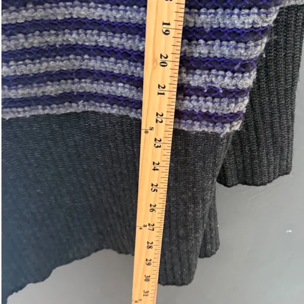 Free‎ People Womens Grey Purple Striped Lambswool Cowl Neck Batwing Sweater M - Image 8