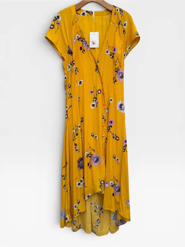 Free People Lost in You Yellow Floral Midi Dress - Image 2