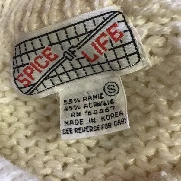 Vintage 80s Hand Knit Turtleneck Sweater | Cream Cable Knit Cottagecore - Image 3