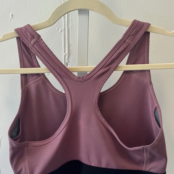 Nike Dri-FIT Swoosh Medium Support Racerback Sports Bra Mauve Pink 849699-515 M - Image 4