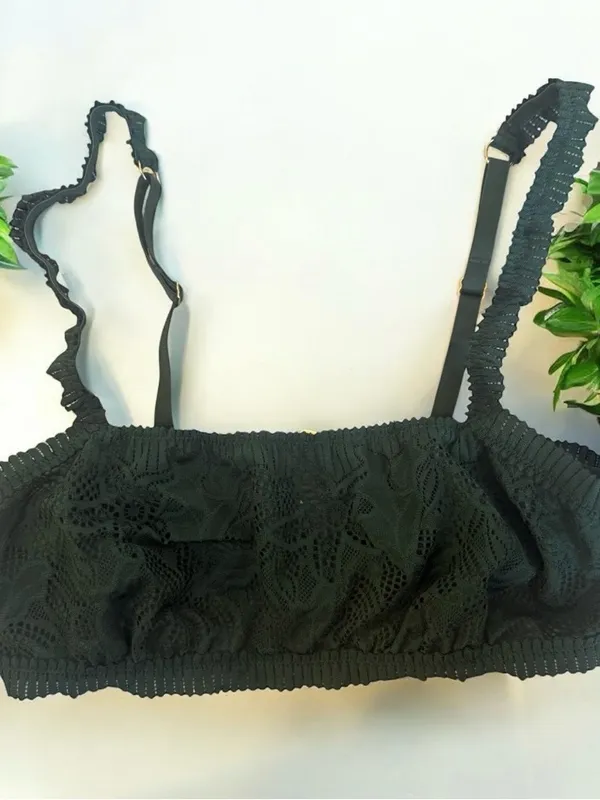 Aerie NWT Coral Lace Bandeau Bralette Small - Image 2