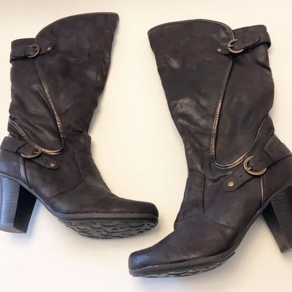 Madison Buckled Vegan Leather Boots Size 7.5 - Image 3