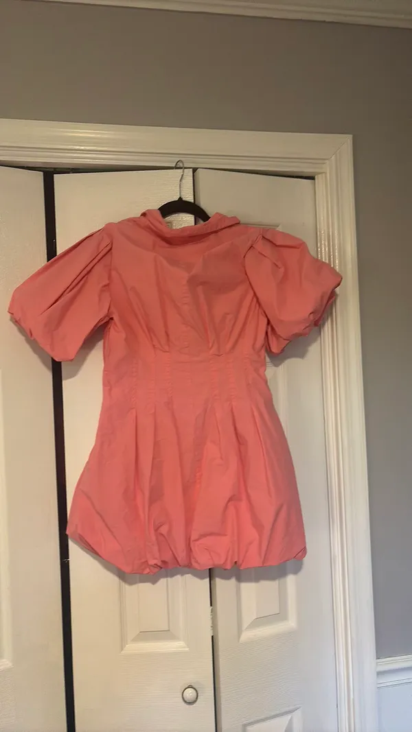 Pink Bubble Hem Mini Dress - Image 2