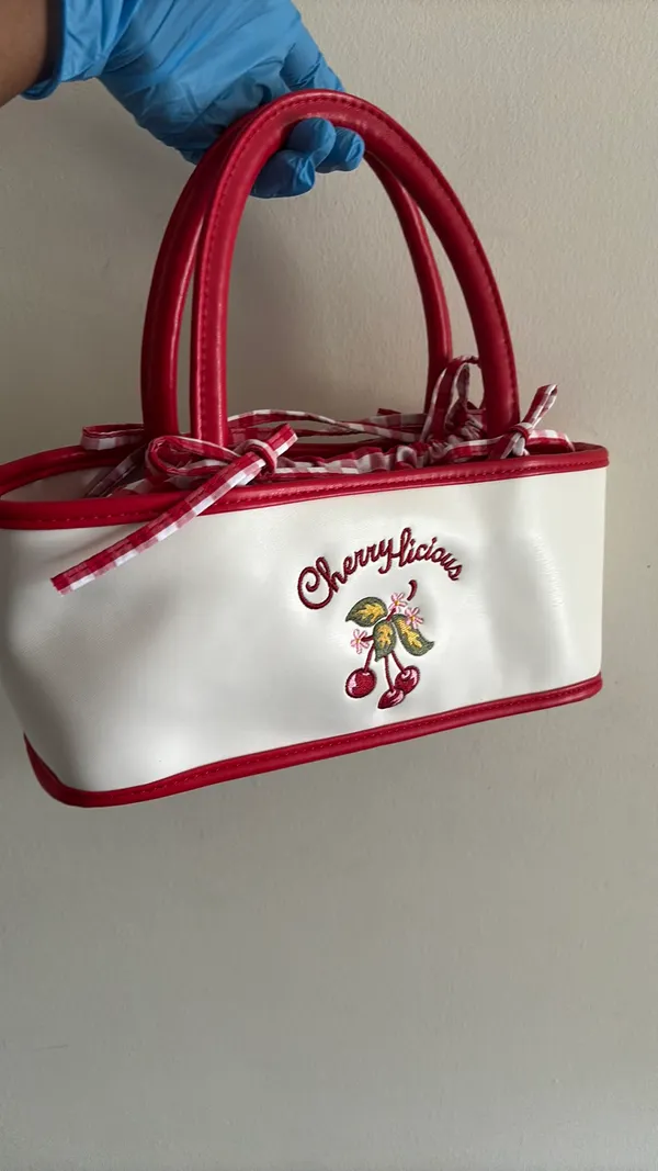 Handbag Cherrylicious White Red Gingham 🍒 - Image 2