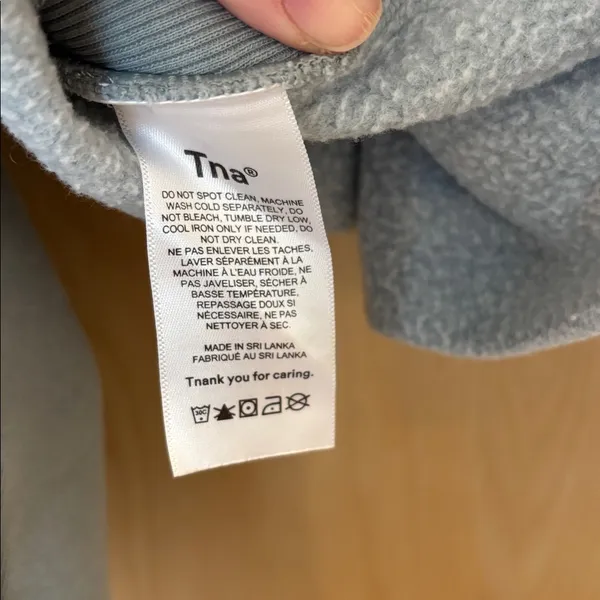 Aritzia Tna Hoodie Blue Cropped Cozy AF Size 2 - Image 7