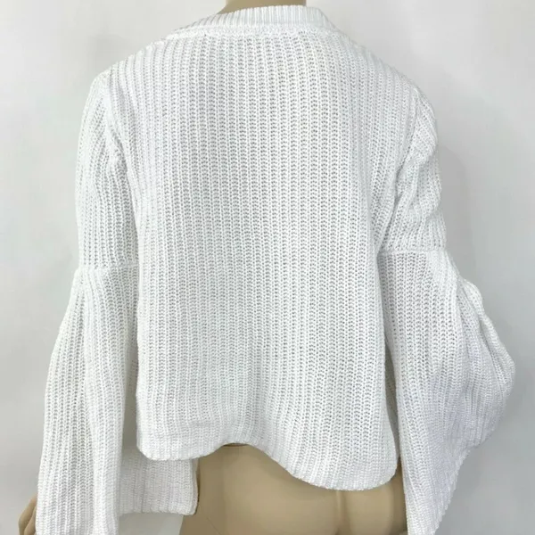 Free People V Neck Bell Sleeves Knit Sweater - Image 3