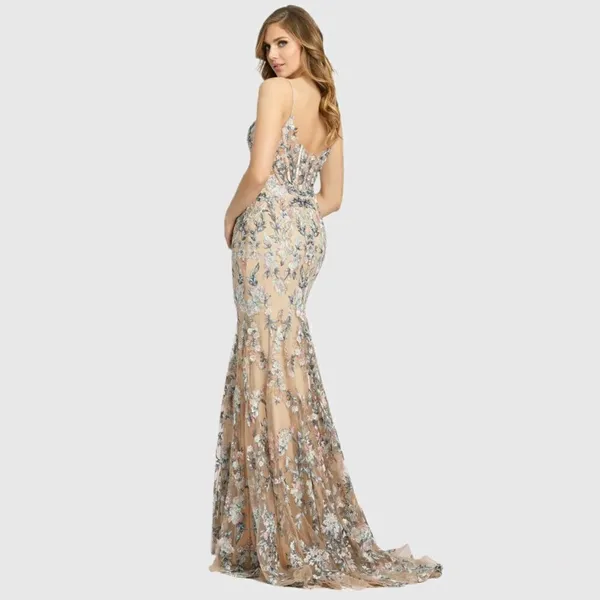 MAC DUGGAL 79313 Embroidered Spaghetti Strap Trumpet Gown - Image 5