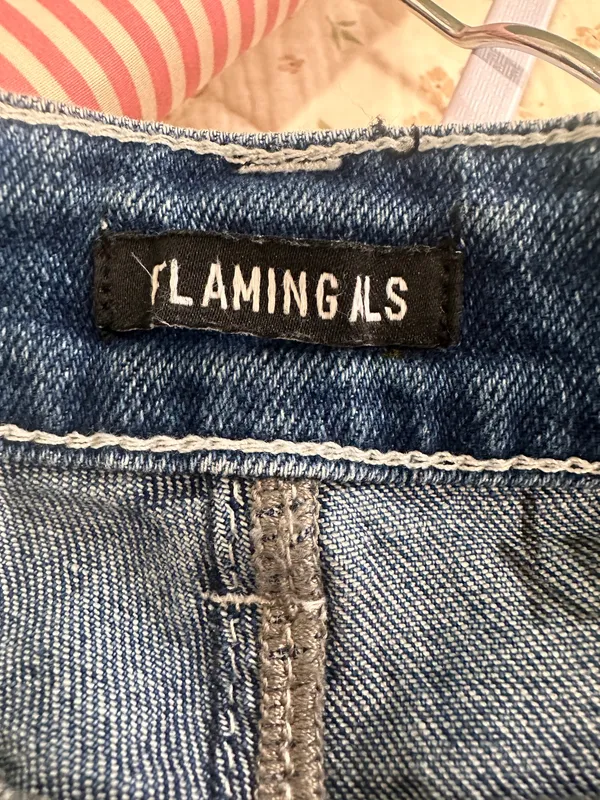 Flamingals Flamingo Wide Leg Carpenter Jeans Denim Blue Plus Size 2XL - Image 3