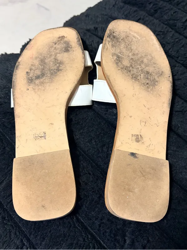 Steve Madden White Leather Slide Mules - Image 3