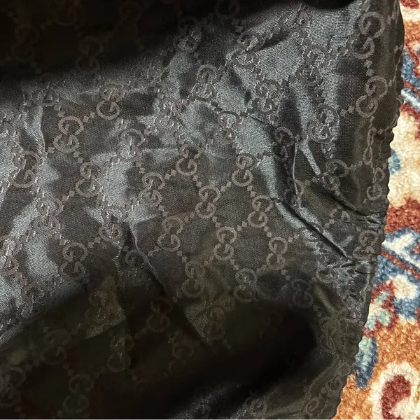 Authentic Vintage Gucci GG Print Satin Brown Dust Bag Made In Italy - Image 8