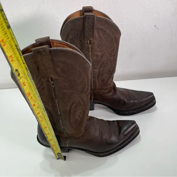 Road Wolf Women 6.5M Brown Leather Cowgirl Boots Festival 2.5' Heel Southwestern - Image 3