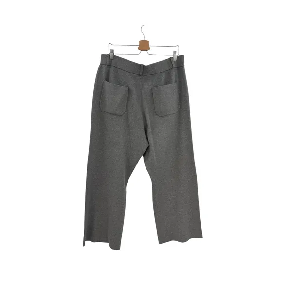 Anthropologie Maeve Colette Sweater Knit‎ Wide Leg Crop Pants Gray Size XL - Image 8