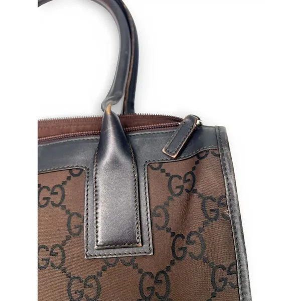 Gucci Set bag Wallet Dust bag brown canvas GG monogram tote Purse Top Handel - Image 5