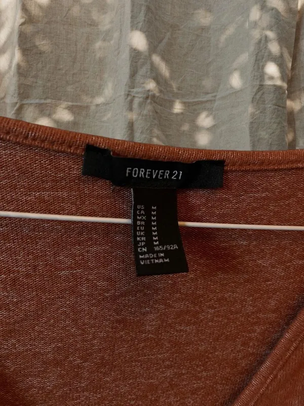 Forever 21 Heathered Burnt Orange Wrap Long Sleeve - Image 5