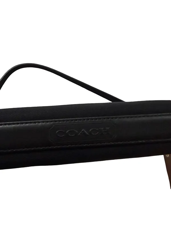 Coach Mercer Demi Black Canvas Leather Trim Demi Shoulder Bag Gunmetal Women's - Image 5