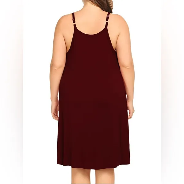 Chama Plus Size Chemise Soft Sexy Sleepwear Pleated Nightgowns Loungewear - Image 3