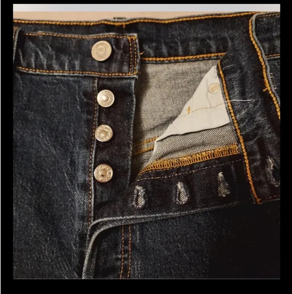 Levi’s 501 High Rise Dark Wash 32 Festival Boho Grunge Punk Y2K Cowgirl Country - Image 3