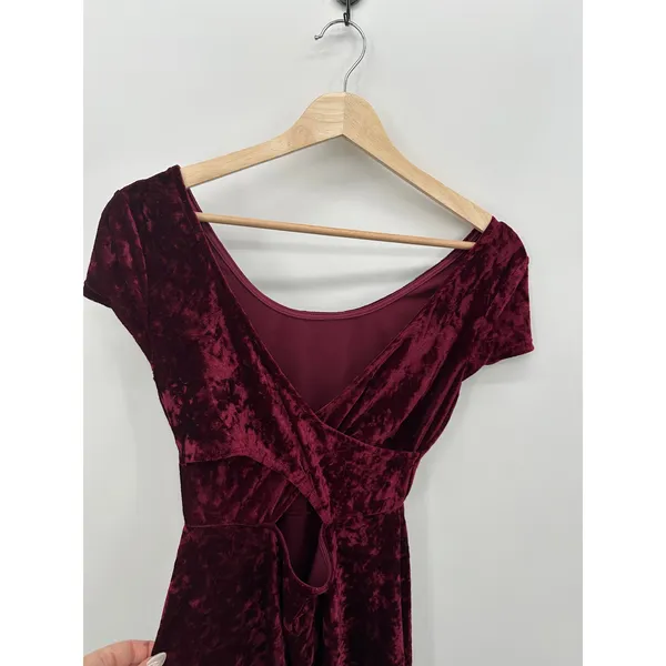 Wet Seal Womens Red Velvet Mini Dress Size S Mini Vampire Witchy Grunge NWT‎ - Image 7