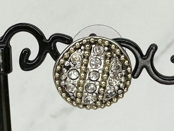 Chico's Rhinestone Studded Stud Earrings Pierced Pair - Image 5