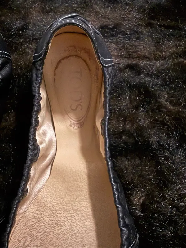 Tod's Women's Driving black Shoes scrunch ballet flats 40.5 10 - Image 3