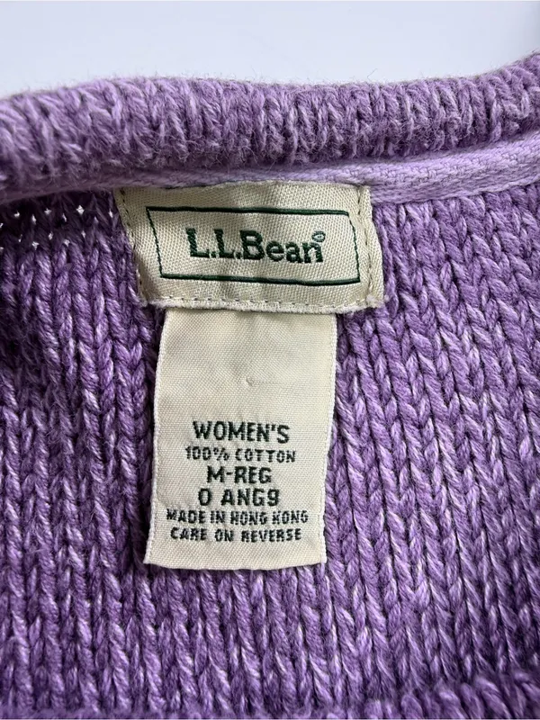 L.L. Bean 100% Cotton Lavender Crewneck Sweater - Image 5