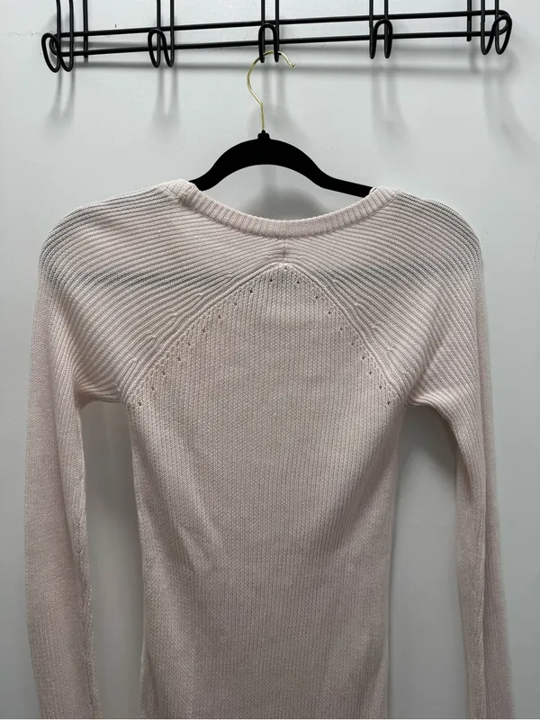 Lululemon Cabin Yogi Long Sleeve Light Pink Sweater Knit Top US 2 Cashmere Mix - Image 5