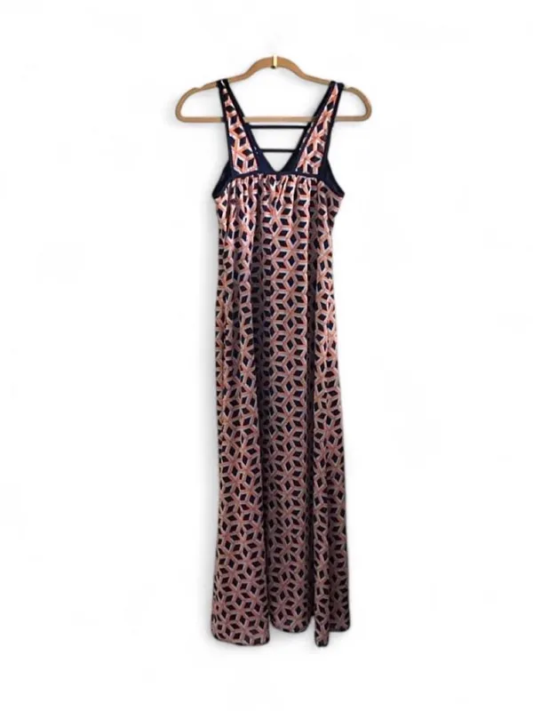 Altar'd State Orange & Navy Geometric Print Sleeveless Maxi Dress - Image 5