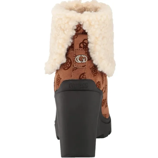 NEW GUESS Women's Tabloid Fashion Boot SZ-9.5 Brown White Faux Fur Lined - Image 4