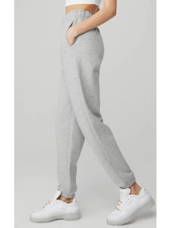 Alo Accolade Sweatpants Athletic Heathered Grey High-Rise Fleece Joggers Sweats - Image 4