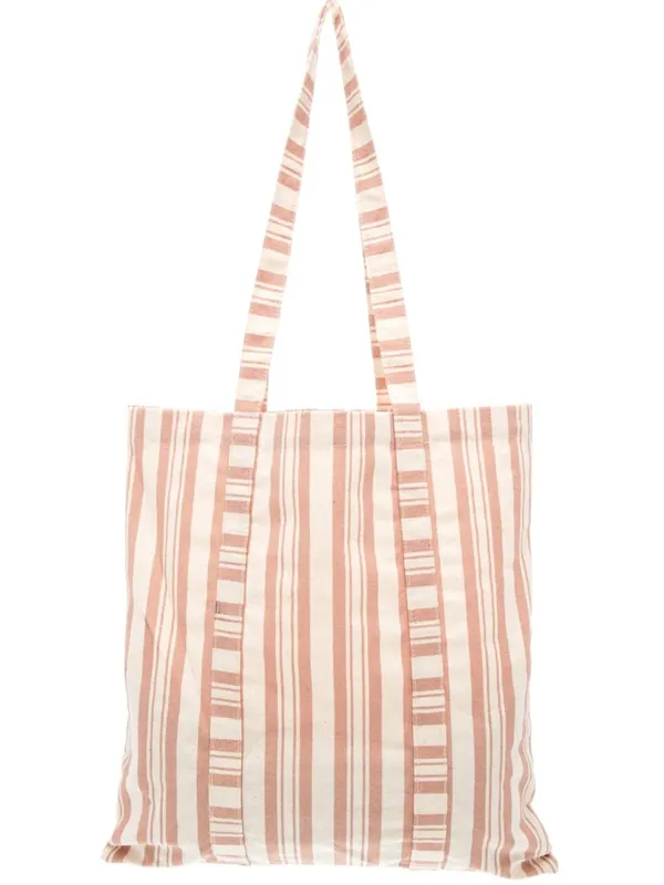 NEW Sezane Octobre Limited edition Pink Stripe Canvas Tote Bag - Image 4