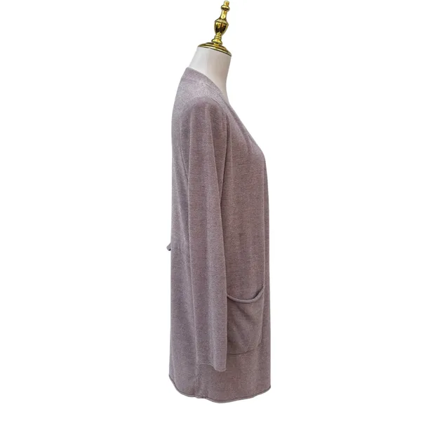 Barefoot Dreams‎ Santa Monica Long Cardigan CozyChic Ultra Lite Sz XS Mauve - Image 6