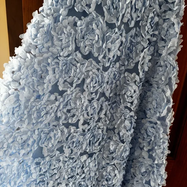 Faeriesty 3D Flower Off Shoulder Dress Size Small Light Blue Prom Homecoming - Image 4