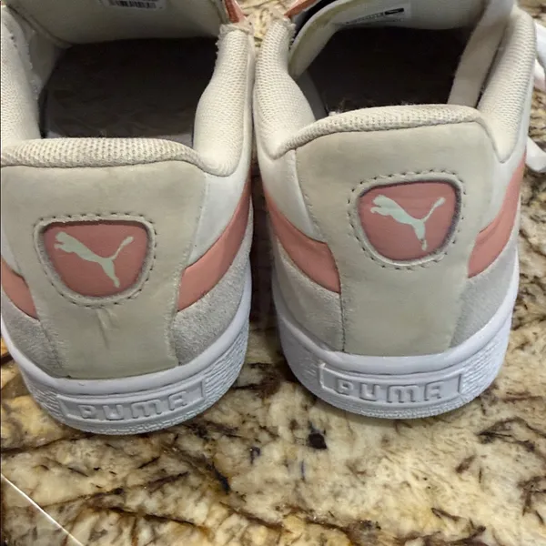 Puma Women's Pink and White Sneakers - Image 13