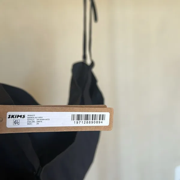 SKIMS NAKED BANDEAU BRA IN‎ ONYX strapless NWT size 3X - Image 5