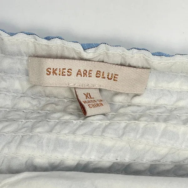Skies Are Blue Womens Striped‎ Midi Dress Size XL Flowy Coastal Cottage Hamptons - Image 9