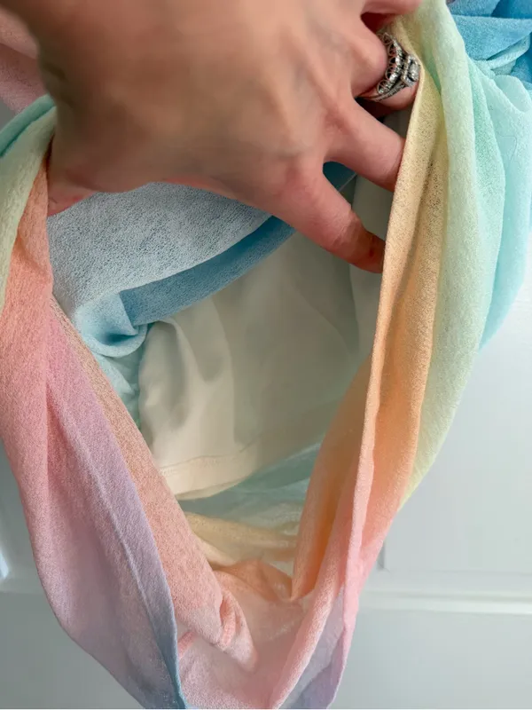 Abercrombie x Trevor Project Rainbow Ombre Ruched Midi Skirt M - Image 3