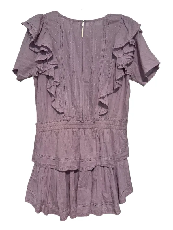 LoveShackFancy Natasha Dress Wisteria Purple Ruffle Lace Mini Dress Size Large - Image 4