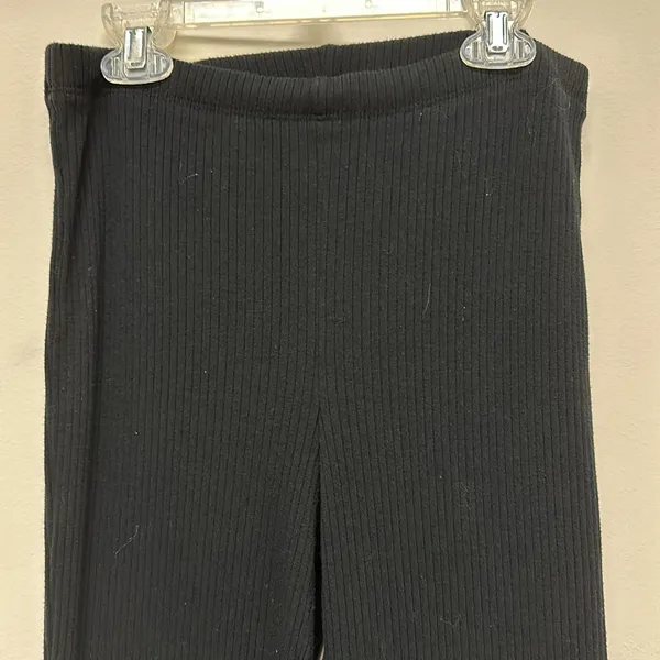 Aerie Black Ribbed Flare Long Stretch Pants - Image 6