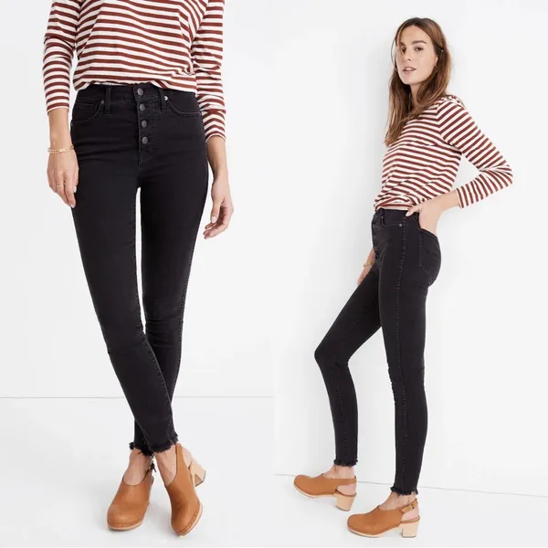 Madewell • 10" High-Rise Skinny Jeans in Berkeley Black: Button-Through Edition - Image 6