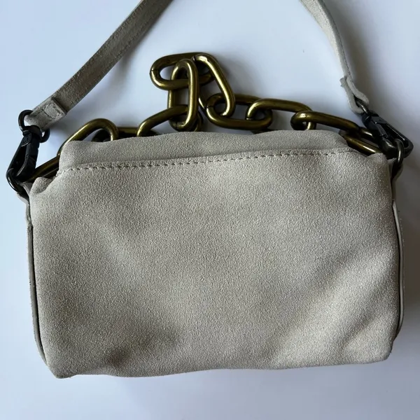 Free People Charlie Chain Crossbody in taupe suede leather - Image 8