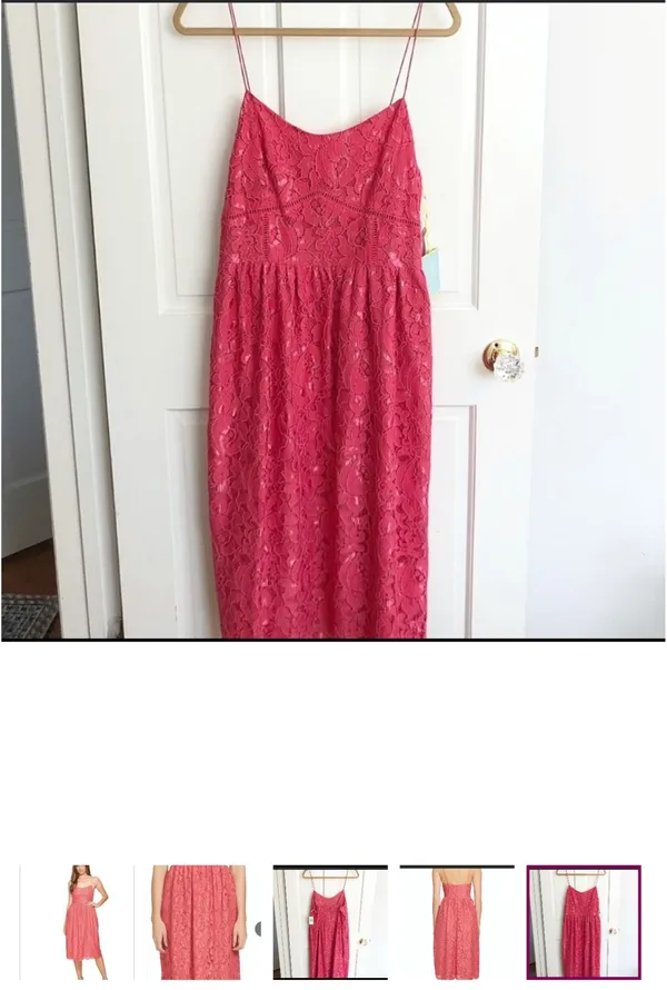 Pink lace long small dress new - Image 3